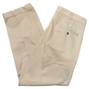 Polo Ralph Lauren Vintage Mens Size 36 x 30 Tan Beige Khaki Andrew Pleated Pants